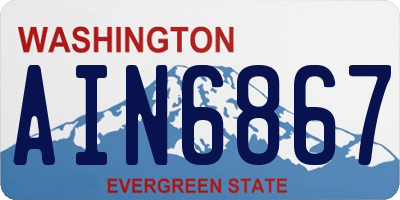 WA license plate AIN6867