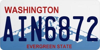 WA license plate AIN6872