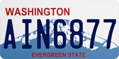 WA license plate AIN6877