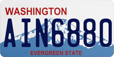 WA license plate AIN6880