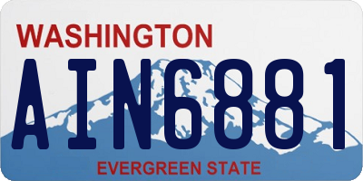 WA license plate AIN6881