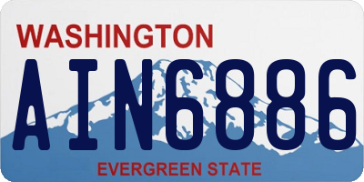WA license plate AIN6886