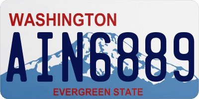 WA license plate AIN6889