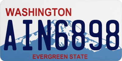 WA license plate AIN6898