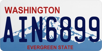 WA license plate AIN6899