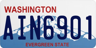WA license plate AIN6901