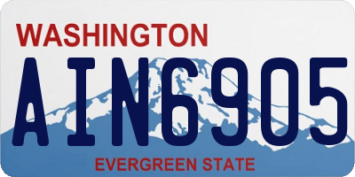 WA license plate AIN6905