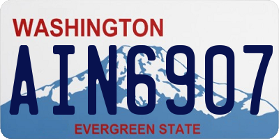 WA license plate AIN6907