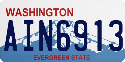 WA license plate AIN6913