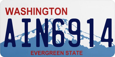 WA license plate AIN6914
