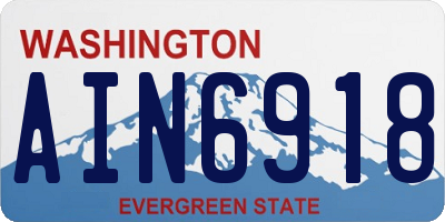 WA license plate AIN6918