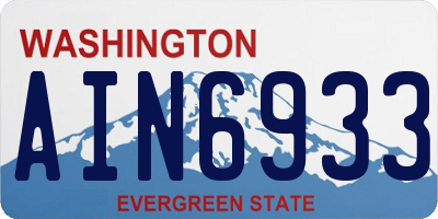 WA license plate AIN6933