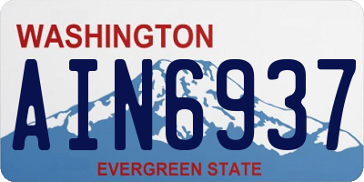 WA license plate AIN6937