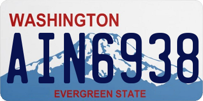 WA license plate AIN6938