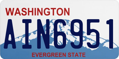 WA license plate AIN6951