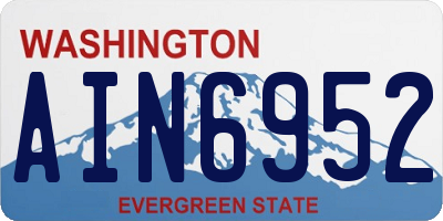 WA license plate AIN6952