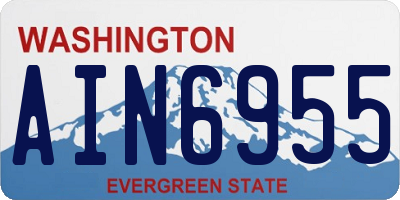 WA license plate AIN6955