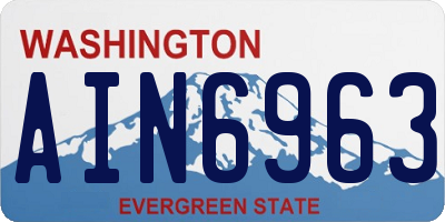 WA license plate AIN6963