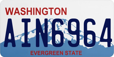 WA license plate AIN6964
