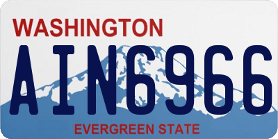 WA license plate AIN6966