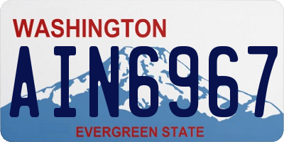 WA license plate AIN6967
