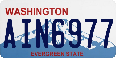 WA license plate AIN6977