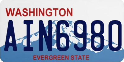 WA license plate AIN6980