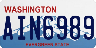 WA license plate AIN6989