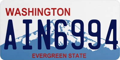WA license plate AIN6994