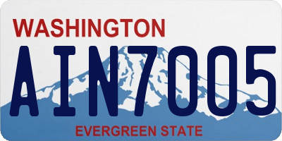 WA license plate AIN7005