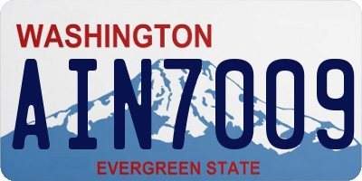 WA license plate AIN7009