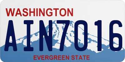 WA license plate AIN7016