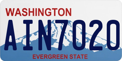 WA license plate AIN7020
