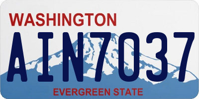 WA license plate AIN7037