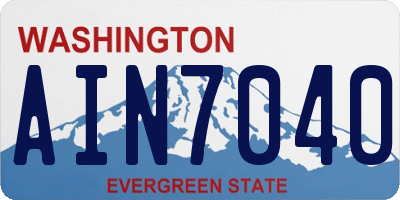 WA license plate AIN7040