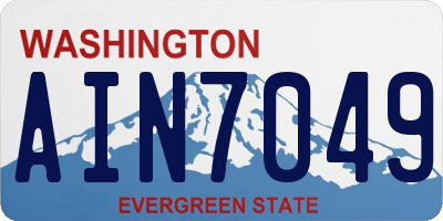 WA license plate AIN7049