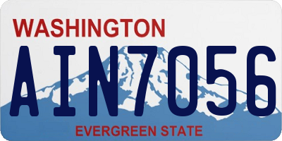 WA license plate AIN7056
