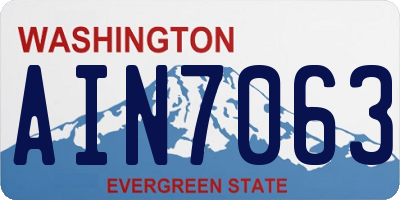 WA license plate AIN7063