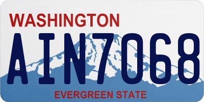 WA license plate AIN7068