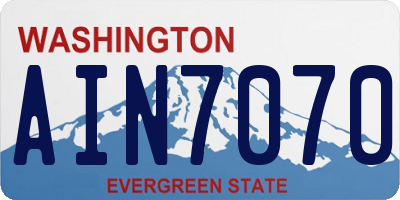 WA license plate AIN7070