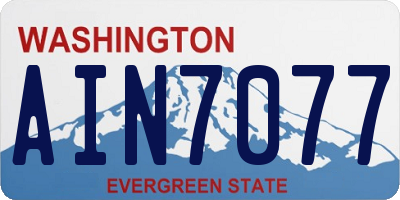 WA license plate AIN7077