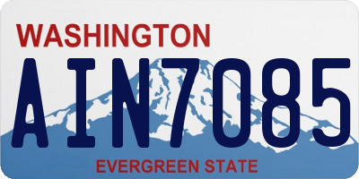 WA license plate AIN7085
