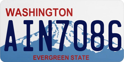 WA license plate AIN7086