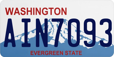 WA license plate AIN7093