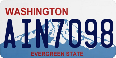 WA license plate AIN7098