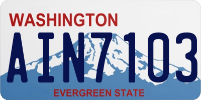 WA license plate AIN7103