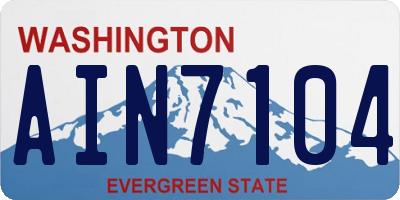WA license plate AIN7104