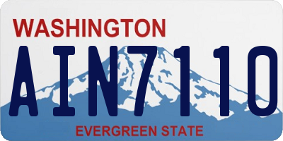 WA license plate AIN7110