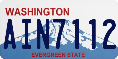 WA license plate AIN7112