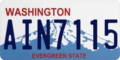 WA license plate AIN7115